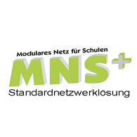Logo MNS plus, Modulares Netzwerk für Schulen, Schriftzug
